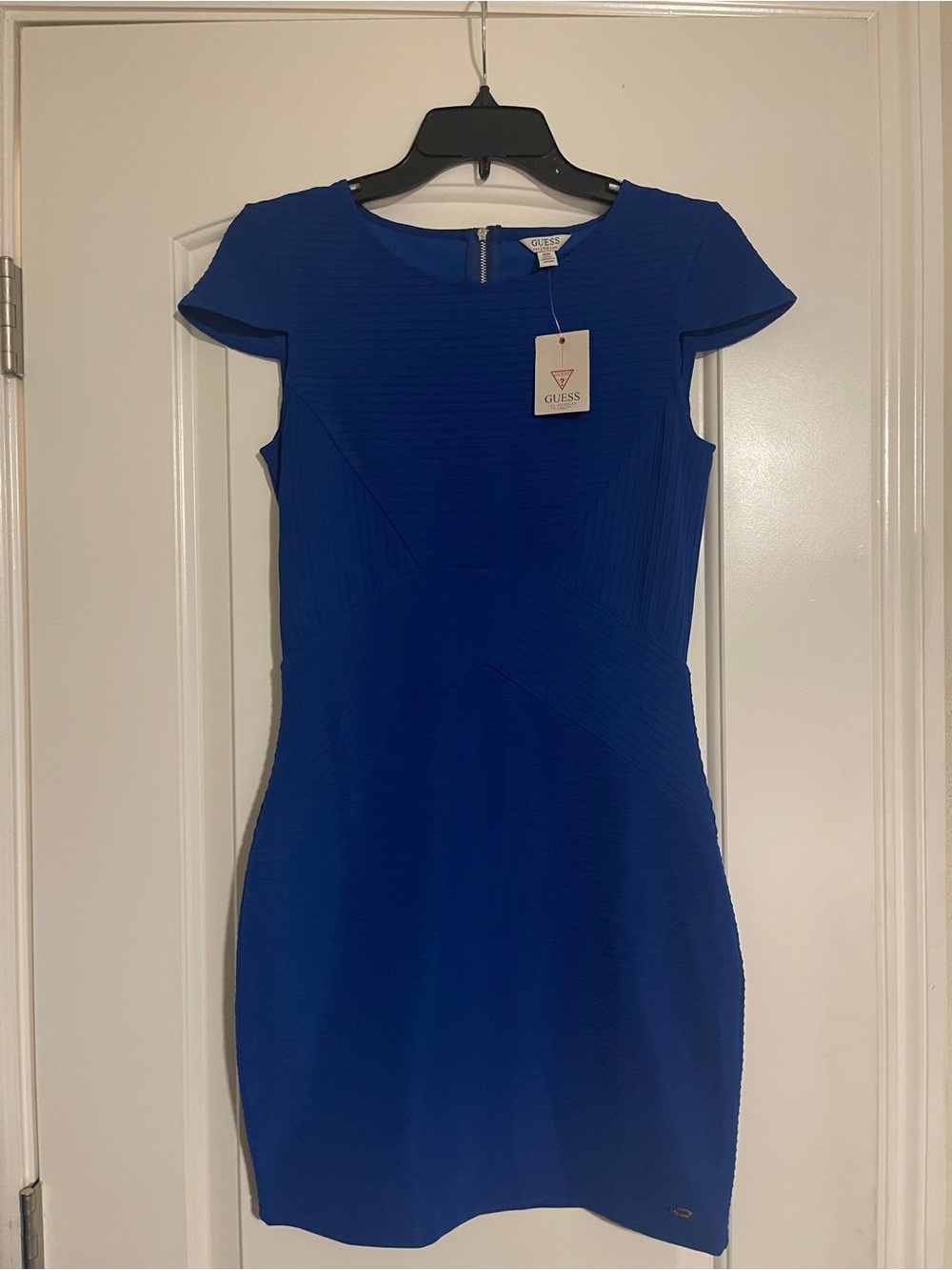 GUESS Cobalt Blue Cap Sleeve Sheath Dress